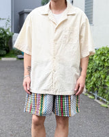 UNEVEN OPEN COLLAR S/S SHIRT