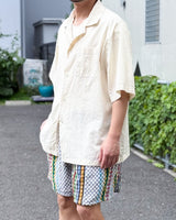 UNEVEN OPEN COLLAR S/S SHIRT