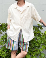 UNEVEN OPEN COLLAR S/S SHIRT