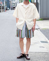 UNEVEN OPEN COLLAR S/S SHIRT