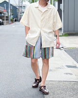 UNEVEN OPEN COLLAR S/S SHIRT