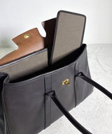 LEATHER SADDLE TOTE BAG