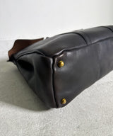 LEATHER SADDLE TOTE BAG