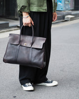 LEATHER SADDLE TOTE BAG