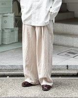 WOOL LINEN MILLING WIDE STRAIGHT PANTS