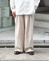 WOOL LINEN MILLING WIDE STRAIGHT PANTS