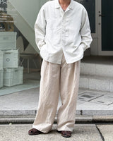 WOOL LINEN MILLING WIDE STRAIGHT PANTS