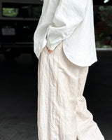 WOOL LINEN MILLING WIDE STRAIGHT PANTS