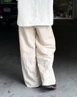 WOOL LINEN MILLING WIDE STRAIGHT PANTS