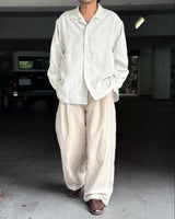 WOOL LINEN MILLING WIDE STRAIGHT PANTS