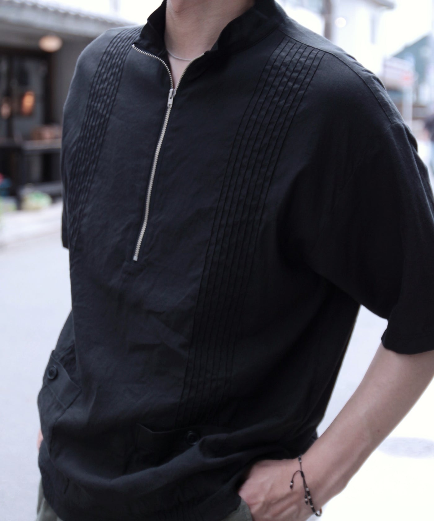 EGO TRIPPING エゴトリッピング / ZIP TUCK PULLOVER SHIRT ジップ