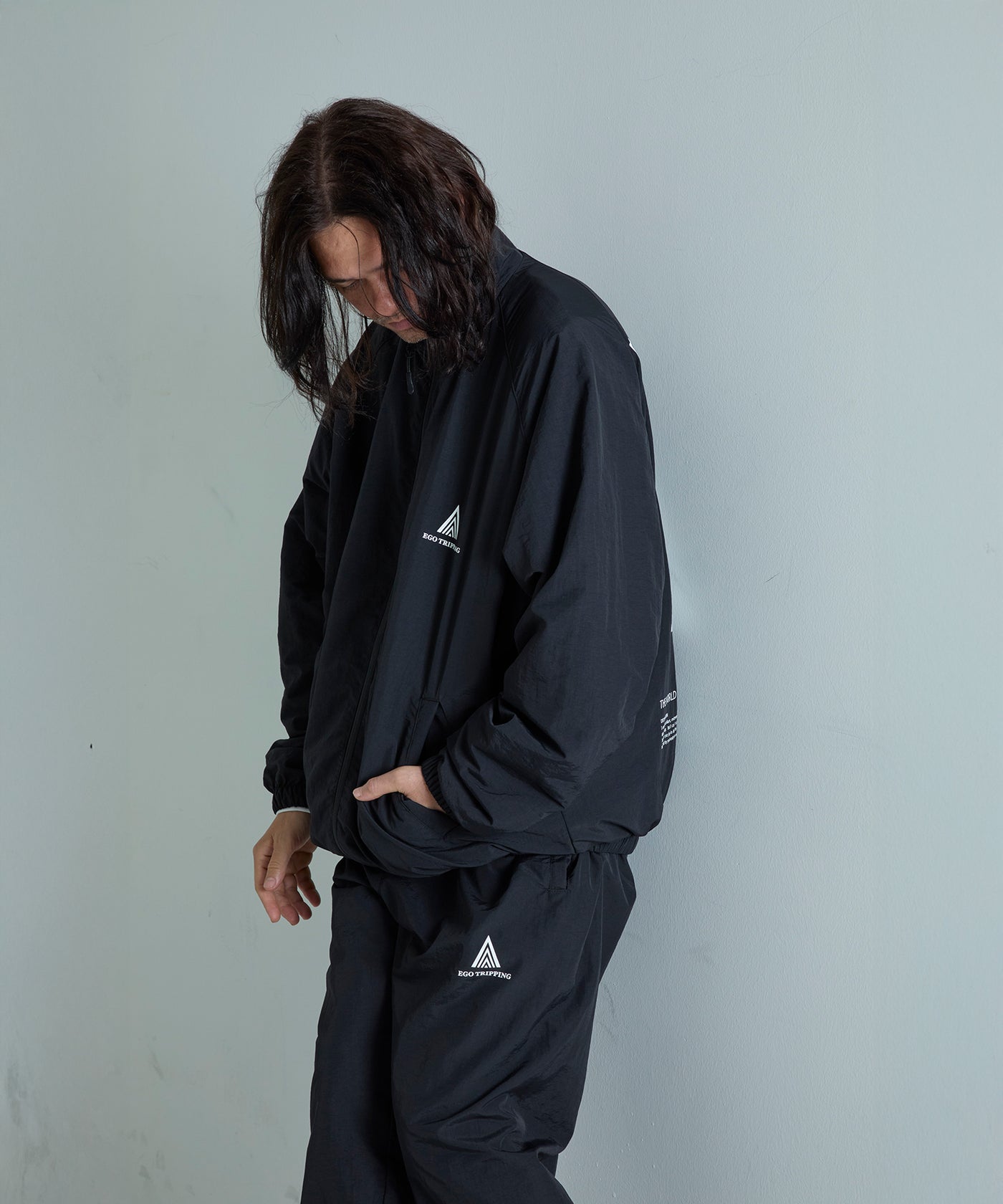 EGO TRIPPING プリント　ブラック　ミリタリージャケット　48サイズ Pt. ファッション EGO TRIPPING プリント ブラック ミリタリー