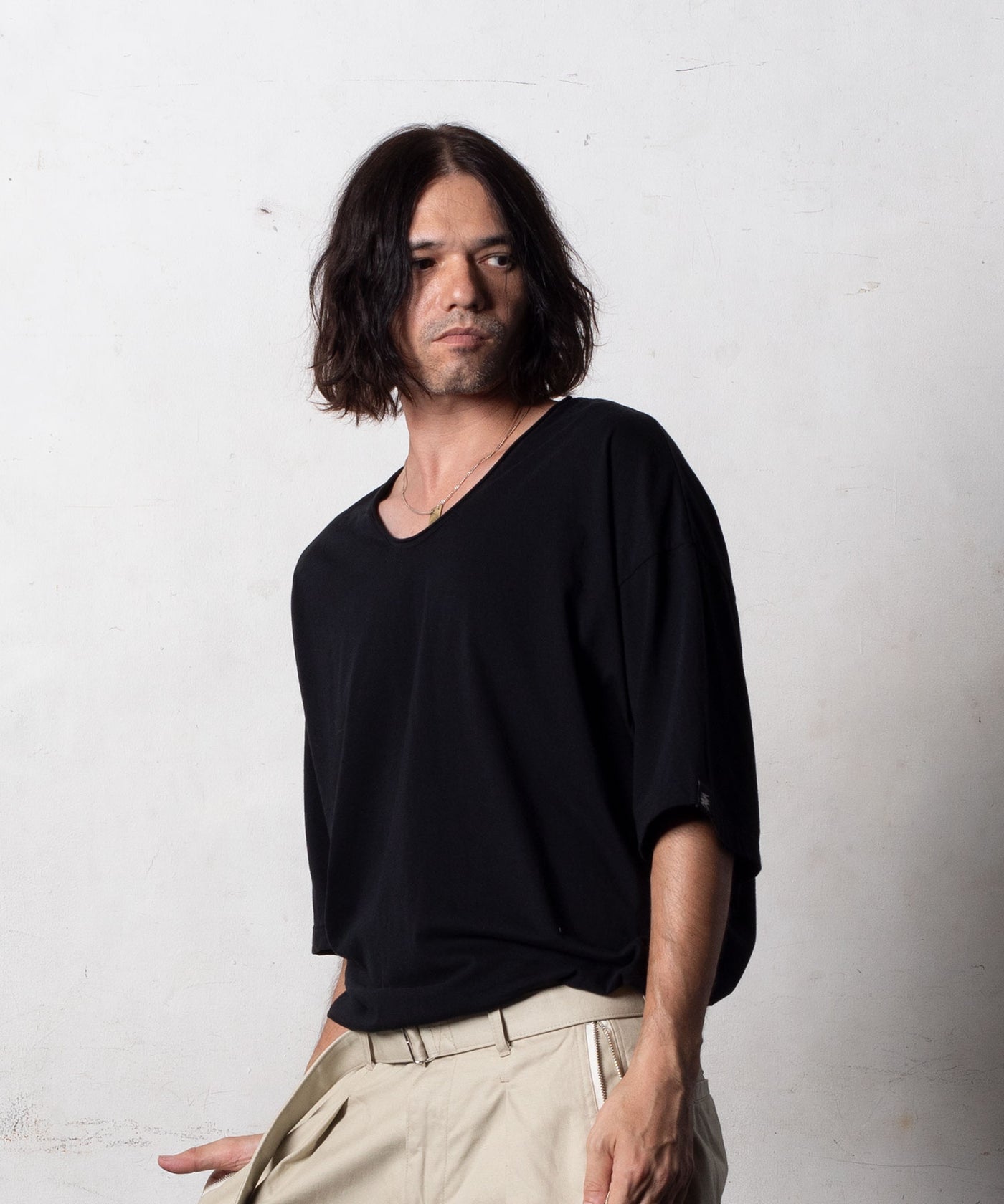 EGO TRIPPING / CREWNOT エゴトリッピング UネックTシャツ VネックT