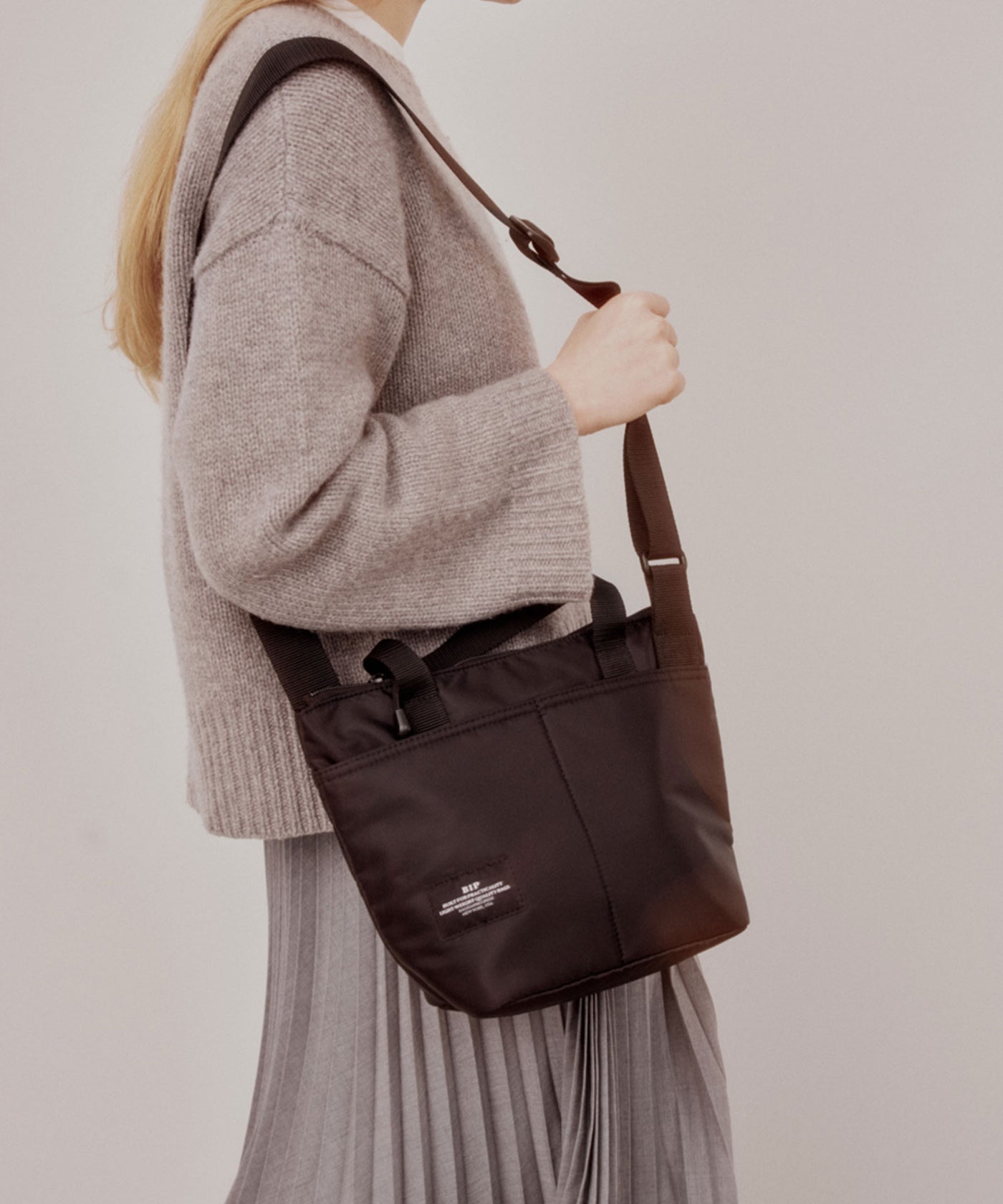 BAGSINPROGRESS / Zipper Duffle Small BLACK PUFFER NYLON TWILL 
