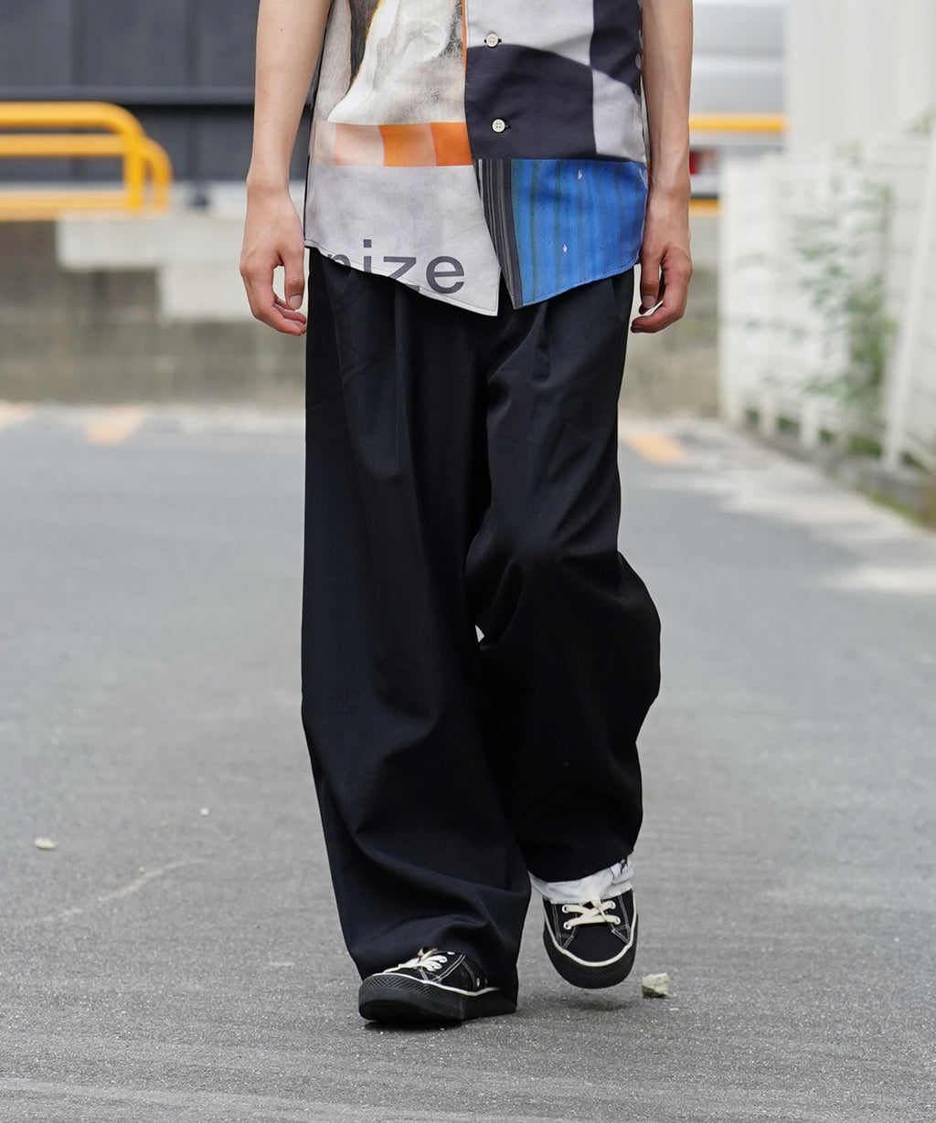 DIET BUTCHER ダイエットブッチャー / Two tuck wide trousers ...