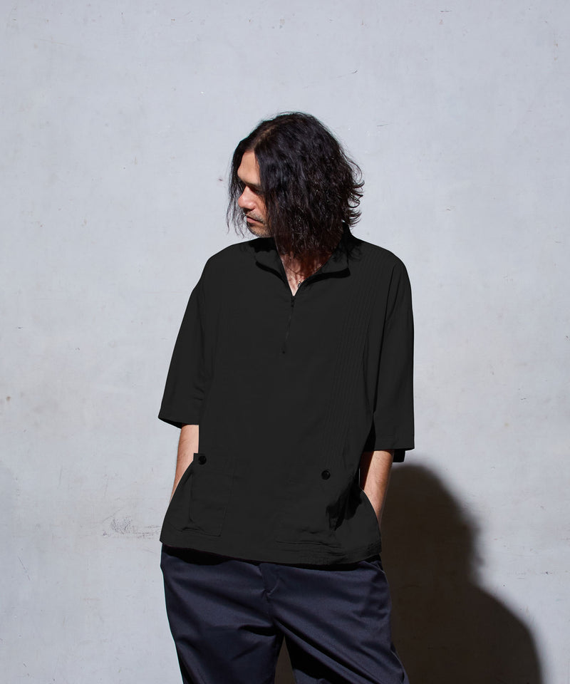 EGO TRIPPING エゴトリッピング / ZIP TUCK PULLOVER SHIRT ジップタックプルオーバーシャツ プルオーバーシャツ ハーフジップ