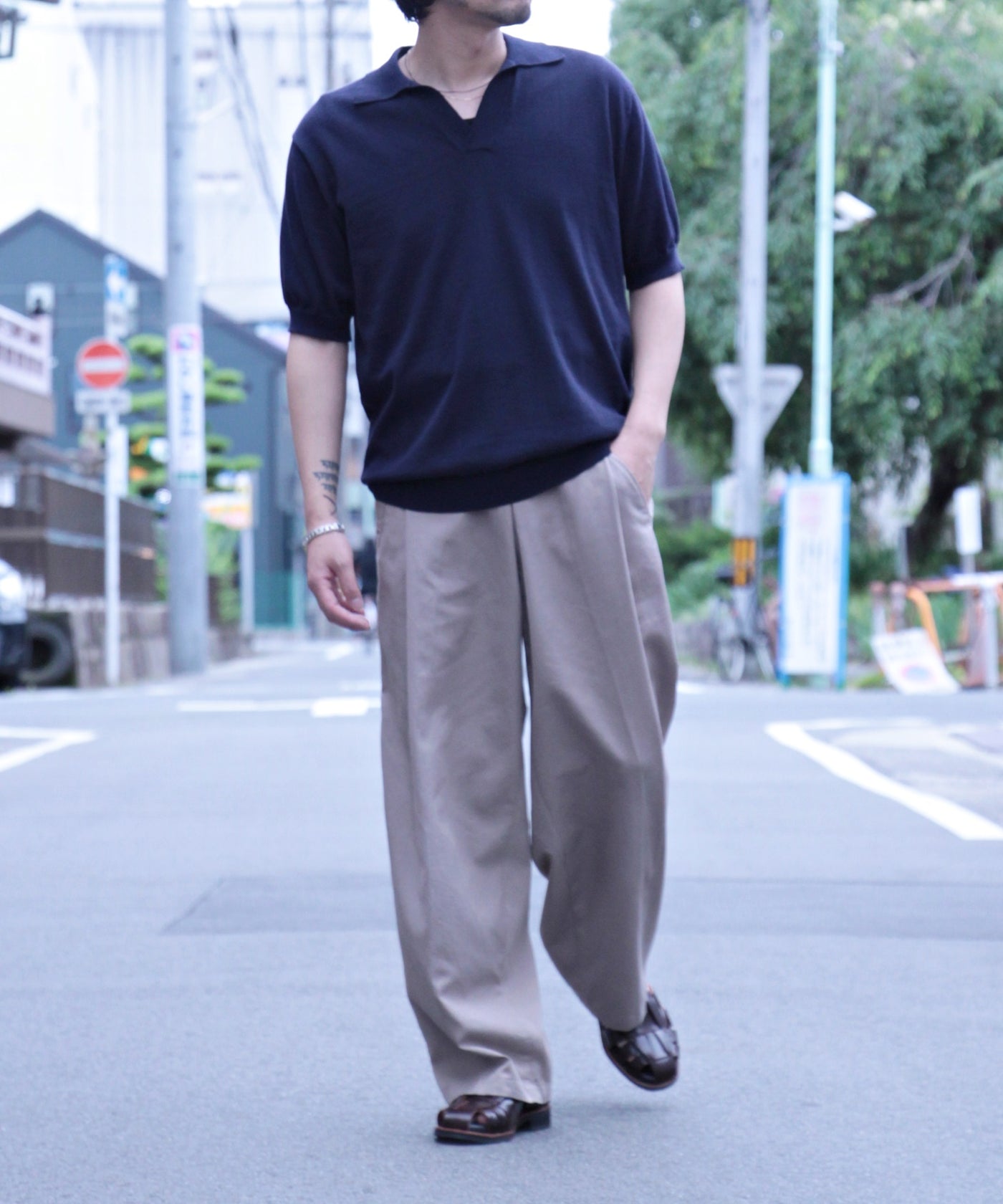 トップス NKNIT raccoon mix skipper KNIT NKNIT 24AW raccoon mix skipper KNIT