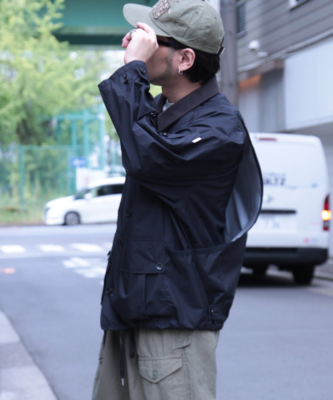 elephant TRIBAL fabrics 名作ハンティングジャケット elephant TRIBAL fabrics / Shell Hunting JKT - CELADON – COFFIN