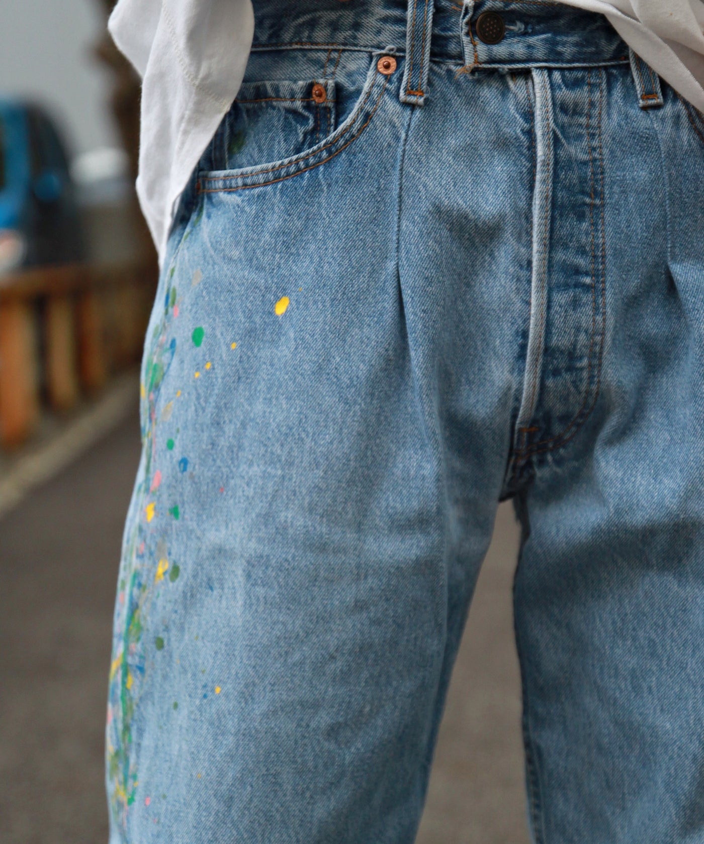 CHANGES チェンジーズ / FLOWER SPLASH DENIM INDIGO リメイク