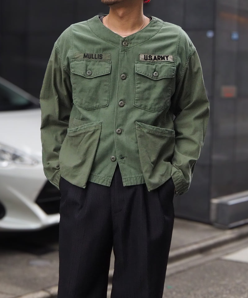 NO COLLAR MILITARY SHIRT