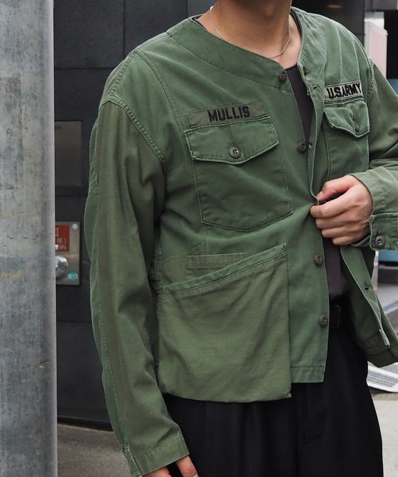 NO COLLAR MILITARY SHIRT