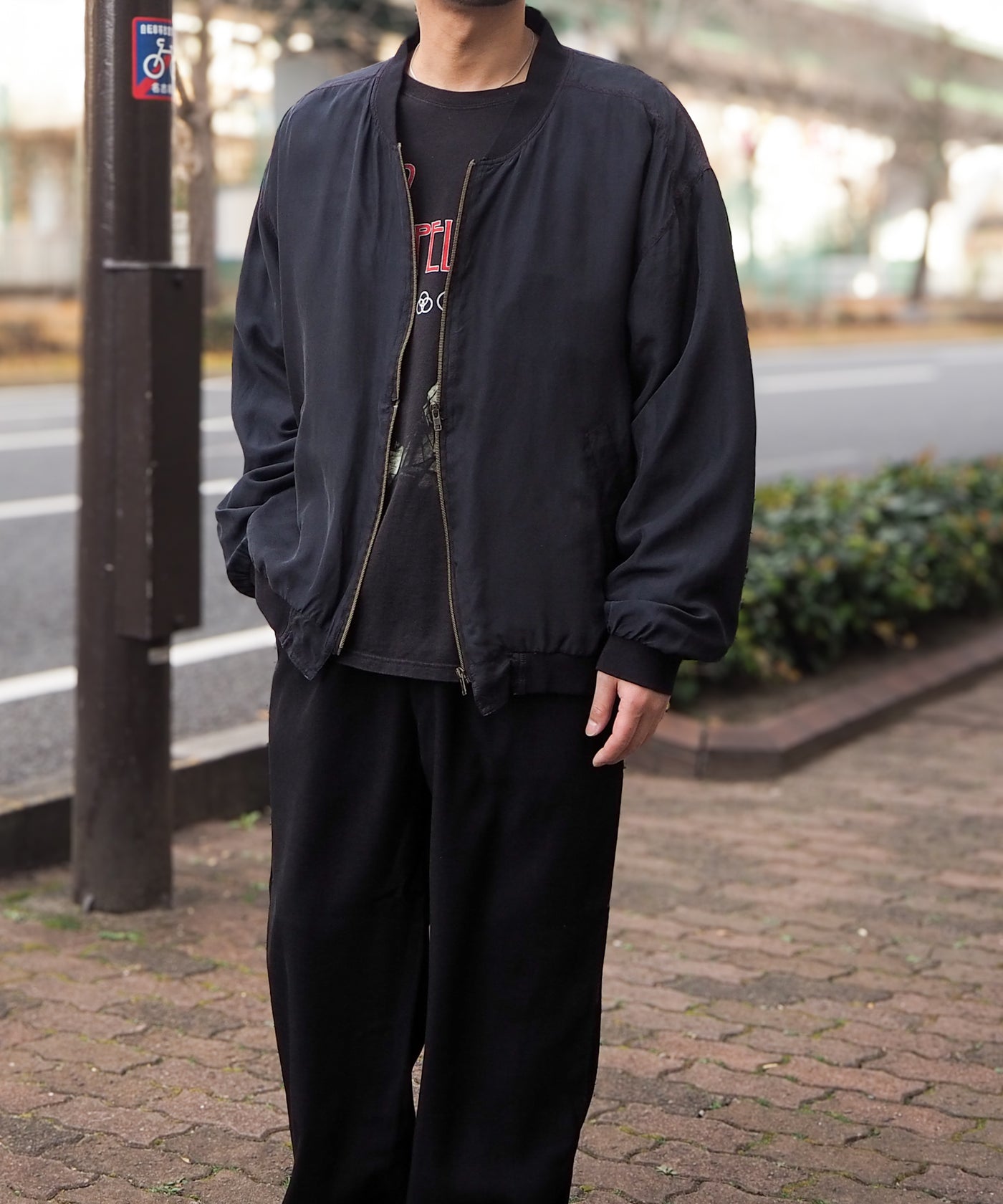 極美品 SAINT LAURENT ポルカドット シルクボンバージャケット