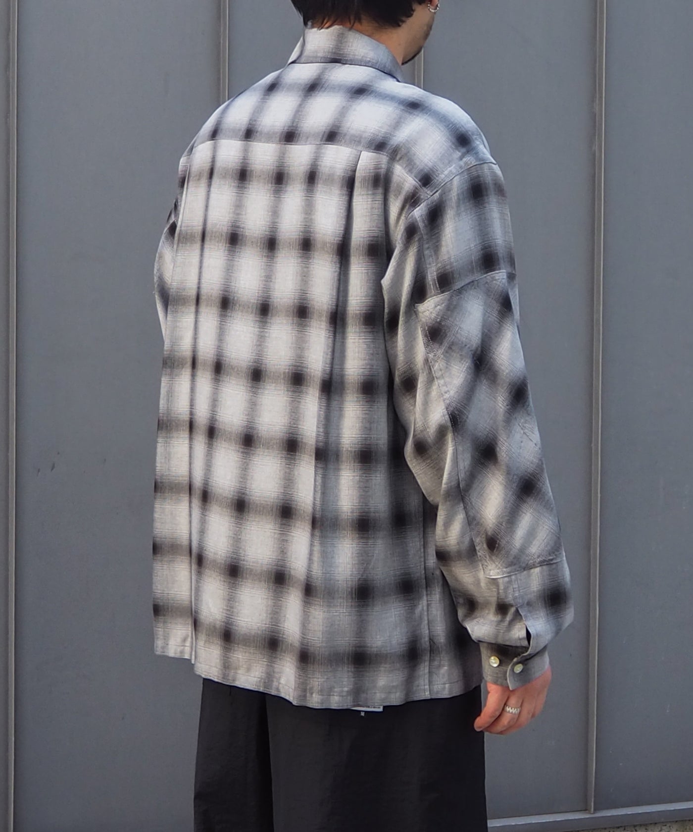 elephant TRIBAL fabrics / Normal Cpo Ombre Check Shirt