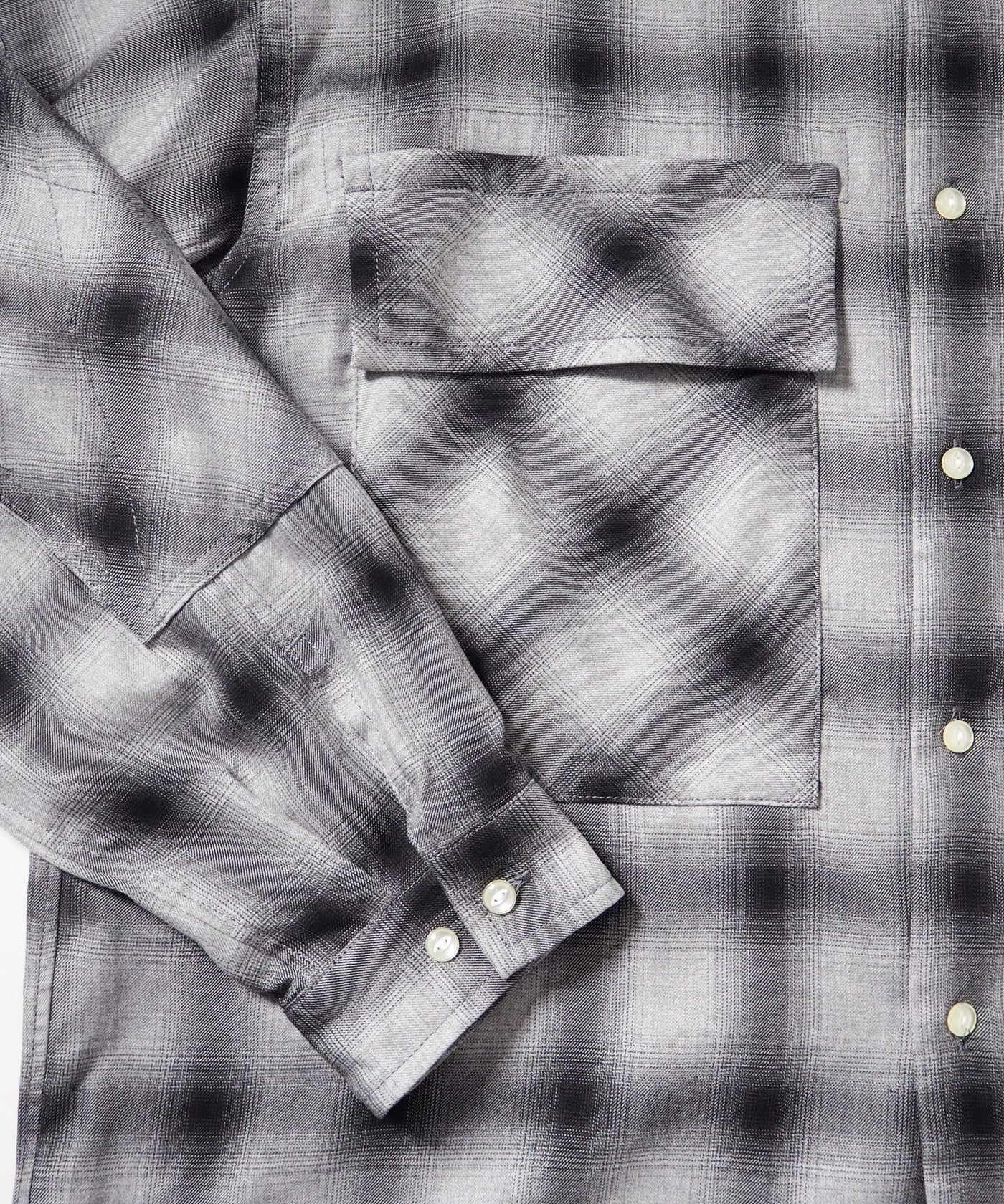 elephant TRIBAL fabrics / Normal Cpo Ombre Check Shirt