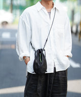 KINCHAKU LEATHER BLACK SMOOTH
