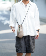 KINCHAKU LEATHER SAND SUEDE