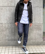 HOODED LEATHER JACKET