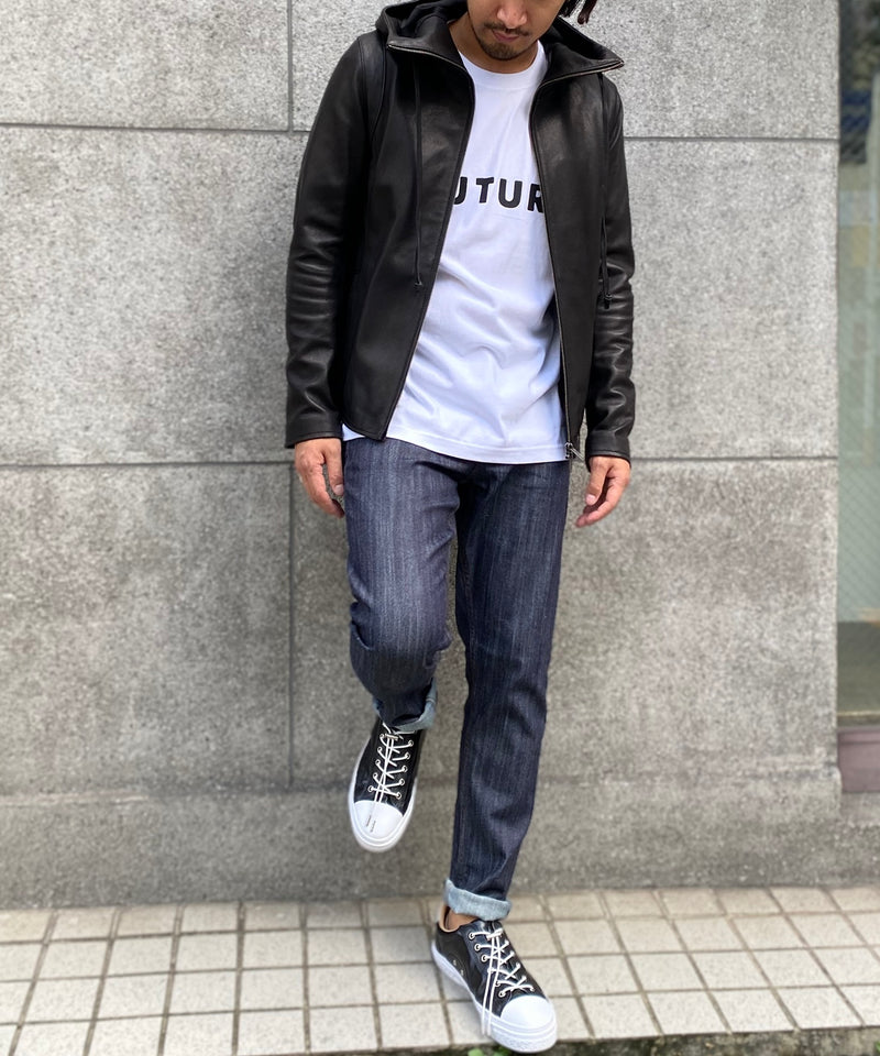 HOODED LEATHER JACKET