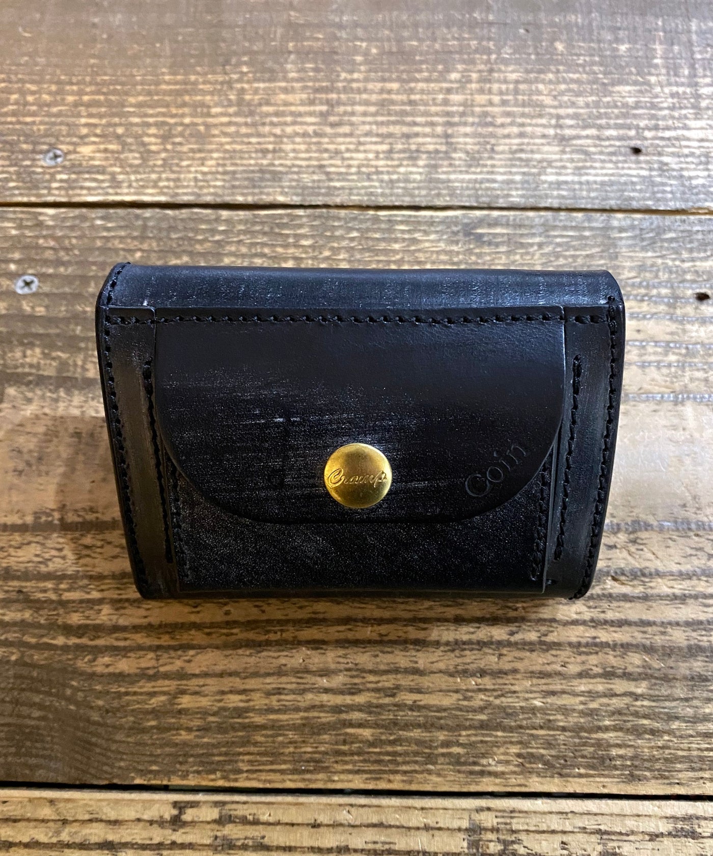 池之端銀革店 Cramp / COMPACT WALLET-blackクランプ コンパクト
