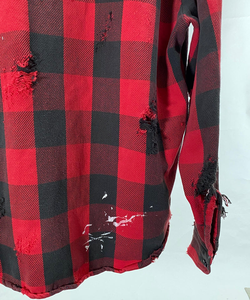Vintage damage&paint plaid shirts#2