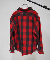 Vintage damage&paint plaid shirts