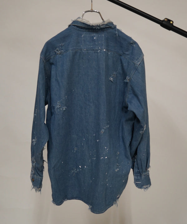 Vintage damage denim shirt #06