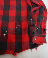 Vintage damage&paint plaid shirts