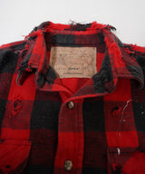 Vintage damage&paint plaid shirts