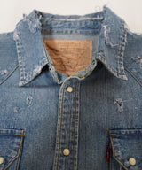 Vintage damage denim shirt #04