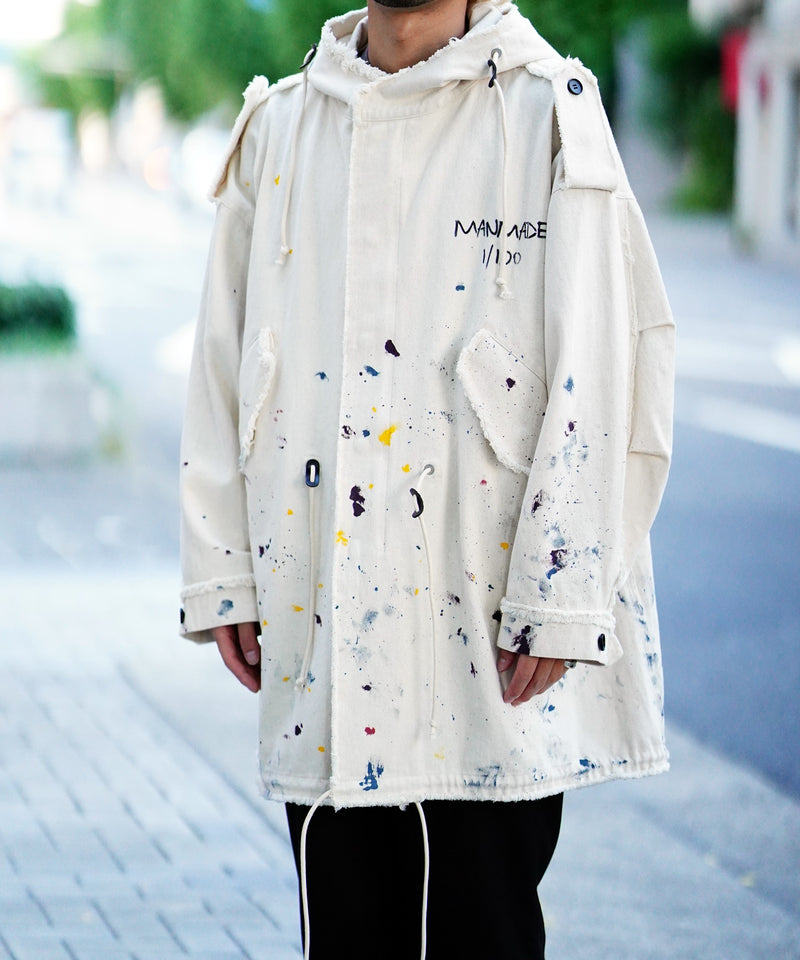 HAND PAINTED FISHTAIL PARKA/OVER DESIGN
