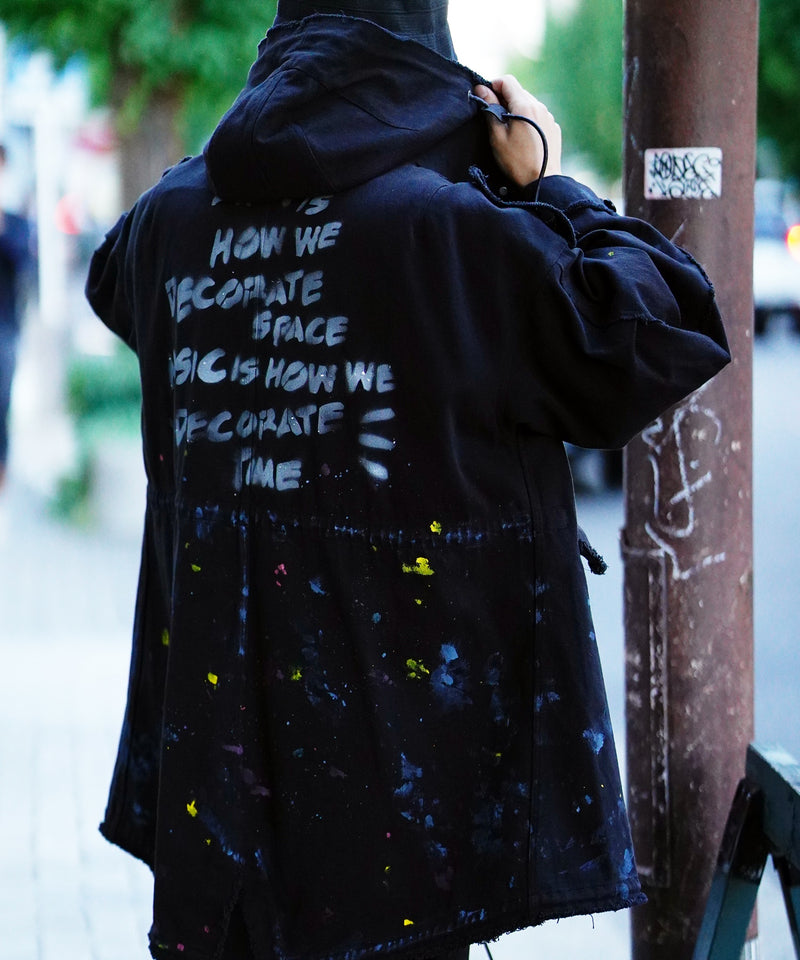 HAND PAINTED FISHTAIL PARKA/OVER DESIGN