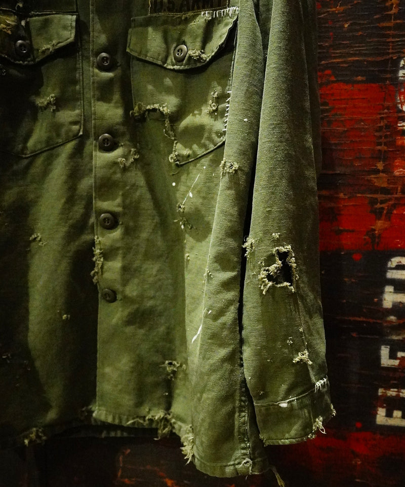 Vintage damage military shirt#03