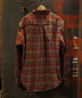 Vintage damage&plaid shirts Jacket