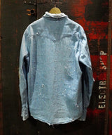 Vintage damage denim shirt #09