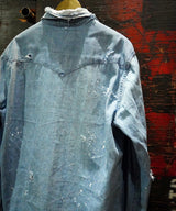 Vintage damage denim shirt #09