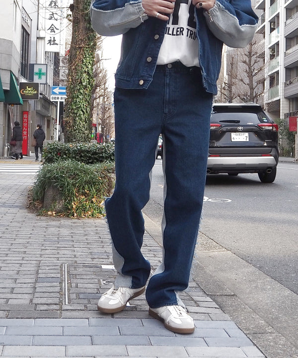 WASHED DOCKING DENIM PANTS