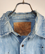 Vintage damage denim shirt #01