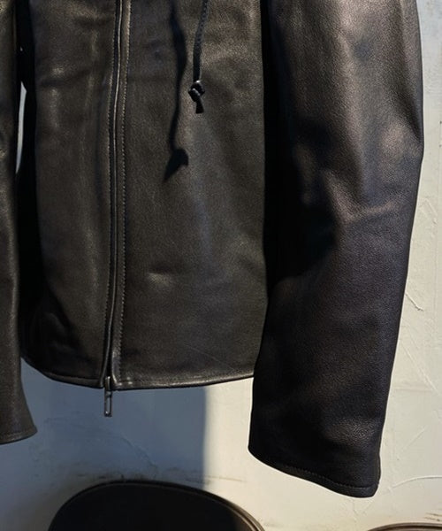 HOODED LEATHER JACKET
